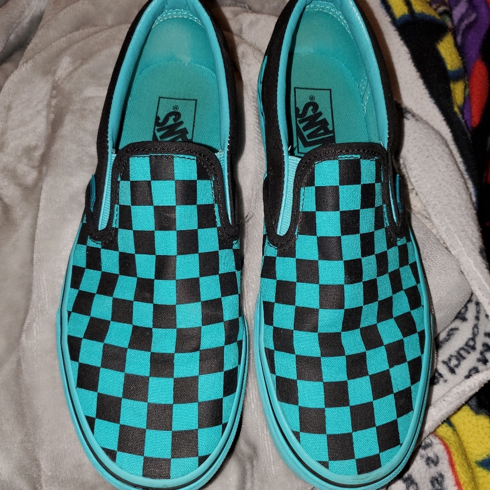 Vans Slip Ons - Teal / Black